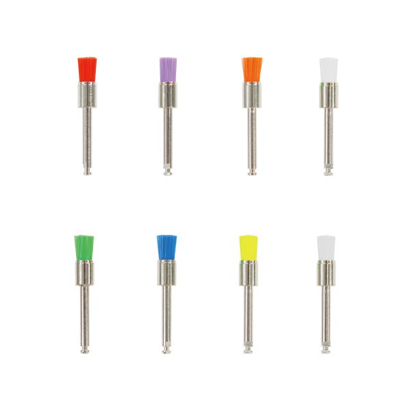 Red Hard Flat Prophy Brushes - Box of 100