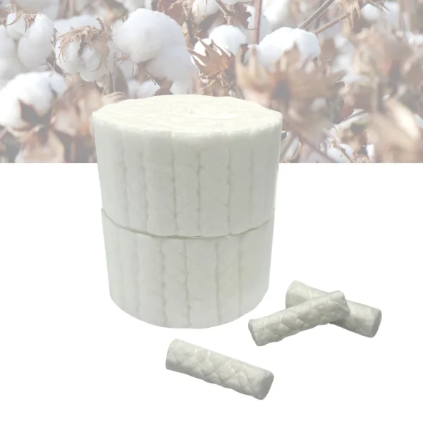 Braided Dental Cotton Rolls – 38 × 10 mm, 1000 per Bag