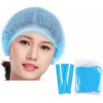 Blue PP Bouffant Caps – 21 Inch, 100 per Bag
