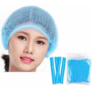 Blue PP Bouffant Caps – 21 Inch, 100 per Bag