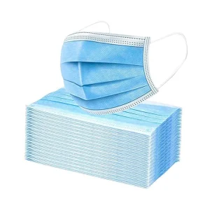 Blue 3-Layer Earloop Face Masks – 50 per Box