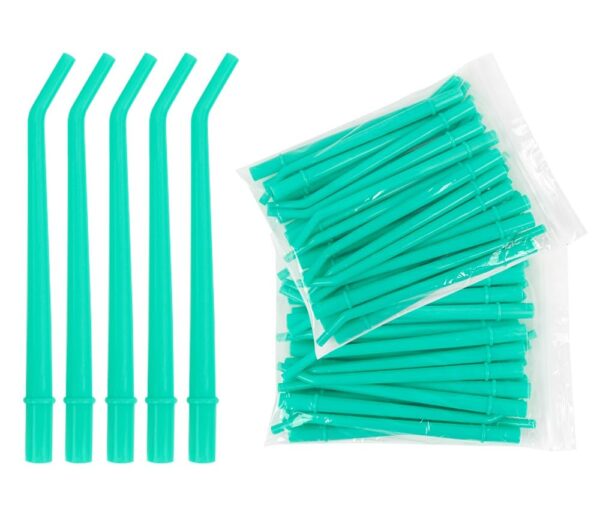 100 Dental Surgical Aspirator Green Suction Tips, 1/4 Inch Diameter, 4 Bags of 25 Tips