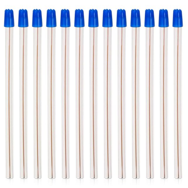 Bag of 100 Dental Disposable Saliva Ejectors Dental Suction Tips, Saliva Aspirator Tube & Evacuation Suction Tips, Clear Body with White/Blue Tips (Blue)